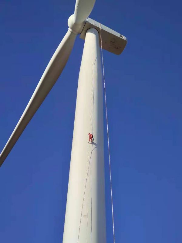 榆林國能佳縣50MW風(fēng)電場塔筒內(nèi)外壁清洗